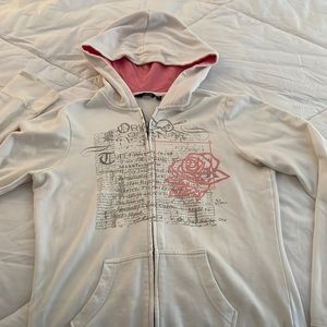 Vintage Hurley sweatshirt white with pink detail